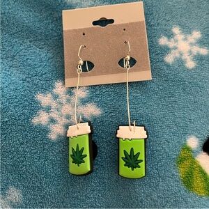 Green Leaf Drop Earrings